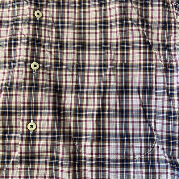 Peter Millar Shirt Mens Medium Plaid Long Sleeve Button Up Red Blue - Picture 2 of 6